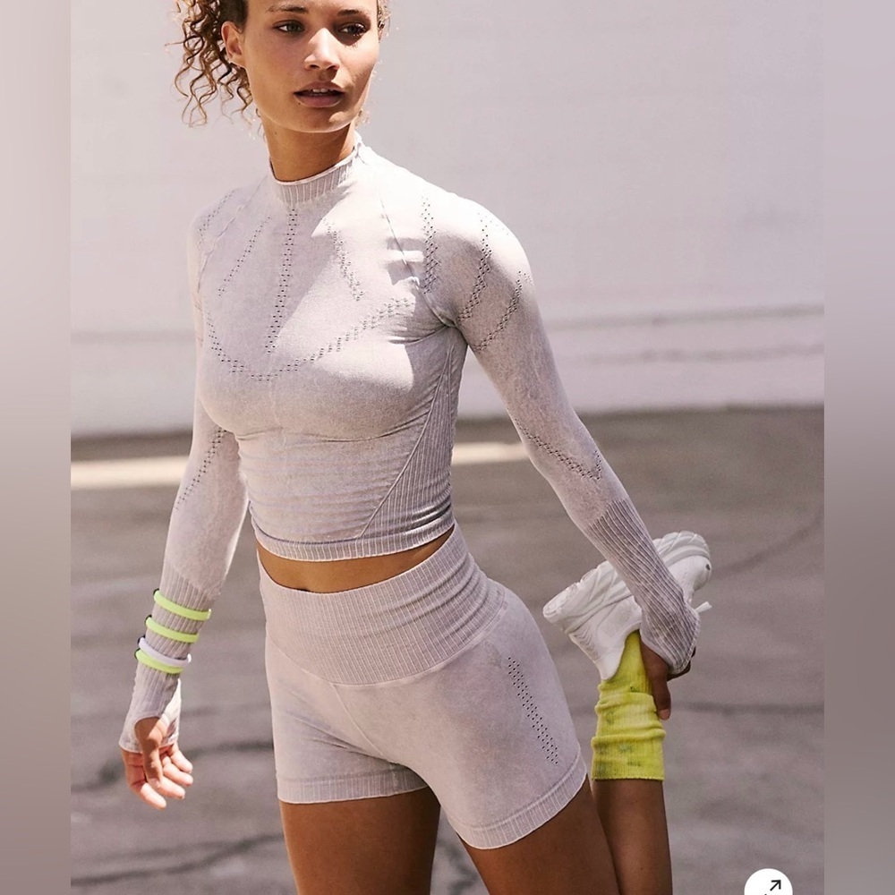 Free People Grey Good Karma shorts - Picture 2 of 5